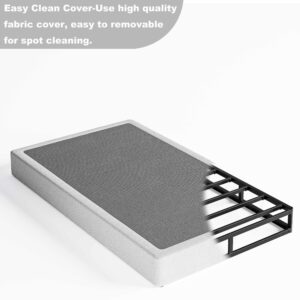 Daqutic Box Spring Twin XL，5 Inch Metal Box-Spring Only, Mattress Foundation, Heavy Duty Structure with Fabric Cover, Noise Free, Non-Slip, Easy Assembly