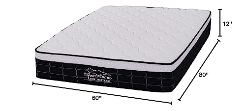 Novezza Home 12 Inch Hybrid Pillow-Top Mattress/Bed-in-a-Box/CertiPUR-US Certified Foam, Queen, White