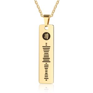 ALBERTBAND Spotify Necklace Custom Music Personalized Spotify Scan Necklace for Women Custom Spotify Code Necklace for Men Music Song Necklaces Friendship Necklace Couple Necklace (Gold)