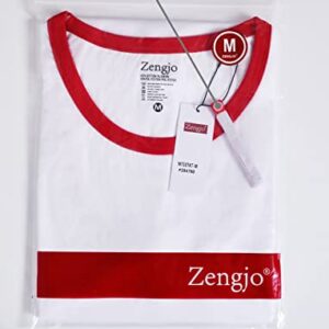 Zengjo Tank Top Mens Ringer(White/Red,M)