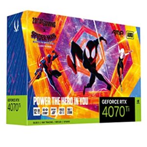 ZOTAC GAMING GeForce RTX 4070 Ti AMP AIRO Spider-Man: Across The Spider-Verse Inspired Graphics Card Bundle - ZT-D40710F-10SMP