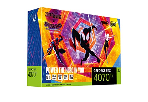 ZOTAC GAMING GeForce RTX 4070 Ti AMP AIRO Spider-Man: Across The Spider-Verse Inspired Graphics Card Bundle - ZT-D40710F-10SMP