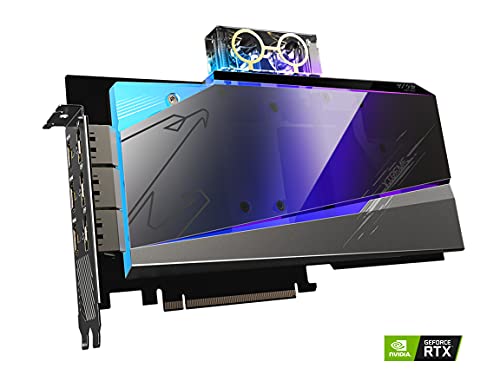 GIGABYTE AORUS GeForce RTX 3080 Xtreme WATERFORCE WB 10G (REV 2.0) Graphics Card, Water Block Cooling System, LHR, 10GB 320-bit GDDR6X, GV-N3080AORUSX WB-10GD REV2.0 Video Card