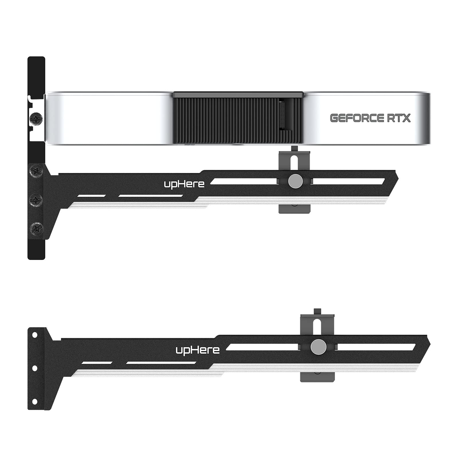 upHere Black&White Graphics Card GPU Brace Support Video Card Sag Holder/Holster Bracket,Adjustable Length and Height Support,G27654