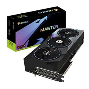 GIGABYTE AORUS GeForce RTX 4080 Master 16G Graphics Card, 3X WINDFORCE Fans, 16GB 256-bit GDDR6X, GV-N4080AORUS M-16GD Video Card