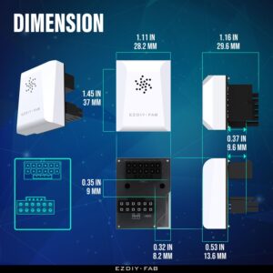 EZDIY-FAB PCIe 5.0 12VHPWR GPU Power Bridge, 12+4 Pin Angle Connector Power Adapter, for RTX40' Series GPUs, Compatible with RTX4090, 4080, 4070ti - White 180° RVS