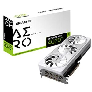 GIGABYTE GeForce RTX 4070 Ti AERO OC V2 12G Graphics Card, 3X WINDFORCE Fans, 12GB 192-bit GDDR6X, GV-N407TAERO OCV2-12GD Video Card