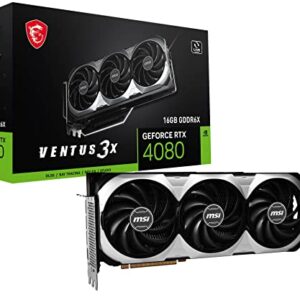 MSI Gaming GeForce RTX 4080 16GB GDRR6X 256-Bit HDMI/DP Nvlink Tri-Frozr 3 Ada Lovelace Architecture Graphics Card (RTX 4080 16GB Ventus 3X)