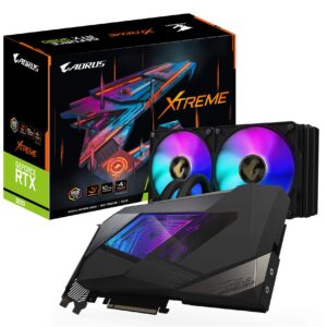 GIGABYTE AORUS GeForce RTX 3080 XTREME WATERFORCE 10G Graphics Card, WATERFORCE Cooling System, 10GB 320-bit GDDR6X, GV-N3080AORUSX W-10GD Video Card