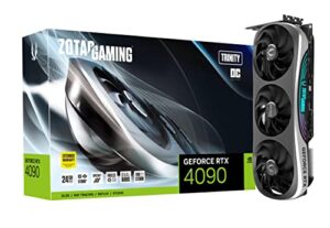 zotac gaming geforce rtx 4090 trinity oc 24gb gddr6x 384-bit 21 gbps pcie 4.0 gaming graphics card, icestorm 3.0 advanced cooling, spectra 2.0 rgb lighting, zt-d40900j-10p