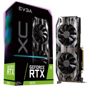 evga geforce rtx 2070 xc gaming, 8gb gddr6, dual hdb fans & rgb led graphics card 08g-p4-2172-kr, real boost clock: 1710 mhz