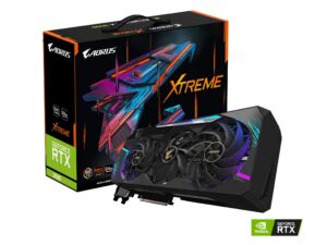 gigabyte aorus geforce rtx 3090 xtreme 24g graphics card, max covered cooling, 24gb 384-bit gddr6x, gv-n3090aorus x-24gd video card (renewed)