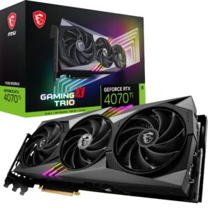 MSI GeForce RTX 4070 Ti GAMING X TRIO 12G Gaming Graphics Card - 12GB GDDR6X, 2760 MHz, PCI Express Gen 4, 192-bit, 3X DP v 1.4a, HDMI 2.1a (Supports 4K & 8K HDR)