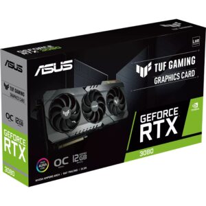 ASUS TUF Gaming NVIDIA GeForce RTX 3080 OC Edition Graphics Card (PCIe 4.0, 12GB GDDR6X, LHR, HDMI 2.1, DisplayPort 1.4a, Dual Ball Fan Bearings, Military-Grade Certification, GPU Tweak)