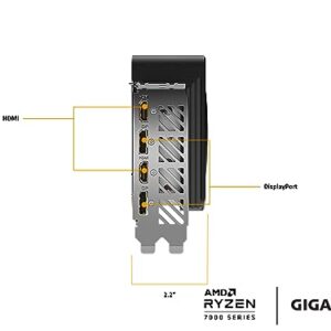 GIGABYTE Radeon RX 7700 XT Gaming OC 12G Graphics Card, 3X WINDFORCE Fans 12GB 192-bit GDDR6, GV-R77XTGAMING OC-12GD Video Card