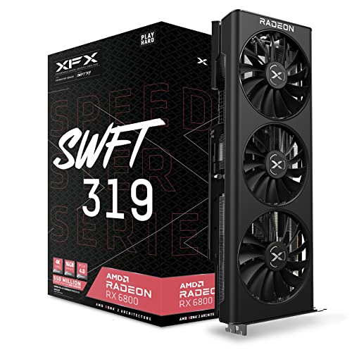 XFX Speedster SWFT319 ,Radeon™ RX 6800 Core Gaming Graphics Card with 16GB GDDR6, AMD RDNA™ 2 (RX-68XLAQFD9)