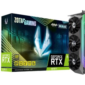 ZOTAC GeForce RTX™ 3070 Ti AMP Holo 8GB GDDR6X 256-bit 19 Gbps PCIE 4.0 Gaming Graphics Card, HoloBlack, IceStorm 2.0 Advanced Cooling, Spectra 2.0 RGB Lighting, ZT-A30710F-10P