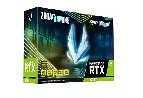 ZOTAC GeForce RTX™ 3070 Ti AMP Holo 8GB GDDR6X 256-bit 19 Gbps PCIE 4.0 Gaming Graphics Card, HoloBlack, IceStorm 2.0 Advanced Cooling, Spectra 2.0 RGB Lighting, ZT-A30710F-10P