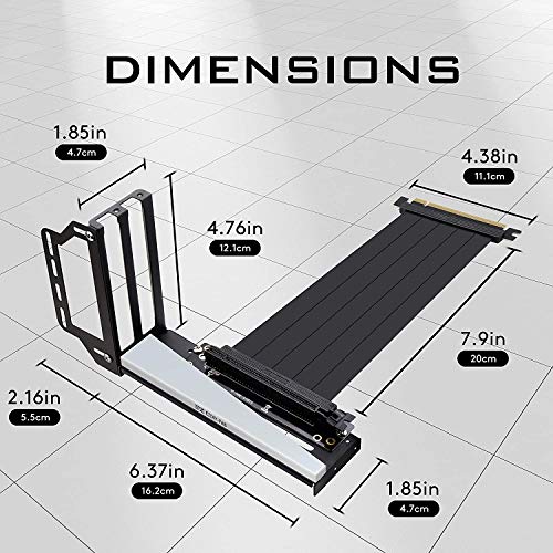 EZDIY-FAB Vertical Graphics Card Holder Bracket with ARGB 5V 3Pin LED,GPU Mount,Video Card VGA Support Kit with PCIE3.0 Riser Cable- Black