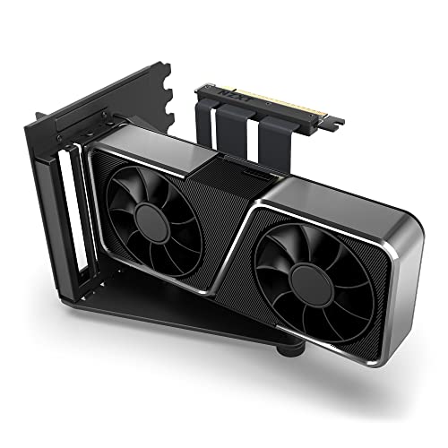 NZXT Vertical GPU Mounting Kit - AB-RH175-B1-175 mm PCIe 4.0x16 Riser Cable - GPU Holder - Sturdy Steel Bracket - Black