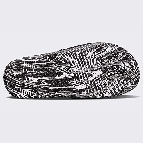 APL: Athletic Propulsion Labs Women's Big Logo Techloom Slide, (6, Black/White/Marble, Numeric_6)