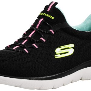 Skechers Sport Women's Summits Sneaker, Black/Multi, 8 W