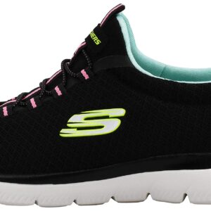 Skechers Sport Women's Summits Sneaker, Black/Multi, 8 W