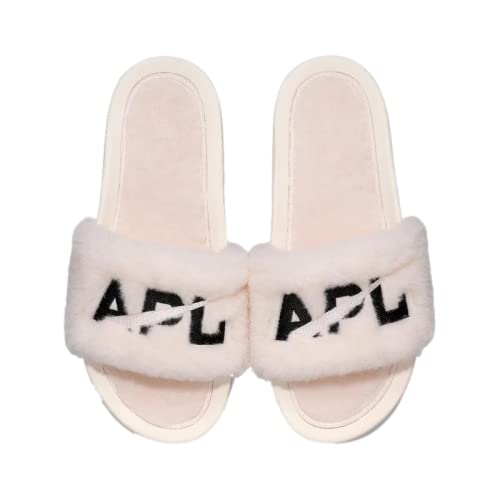 APL: Athletic Propulsion Labs Women's Shearling Slide, Sea Salt/Black, 8