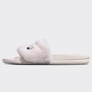 APL: Athletic Propulsion Labs Women's Shearling Slide, Sea Salt/Black, 8