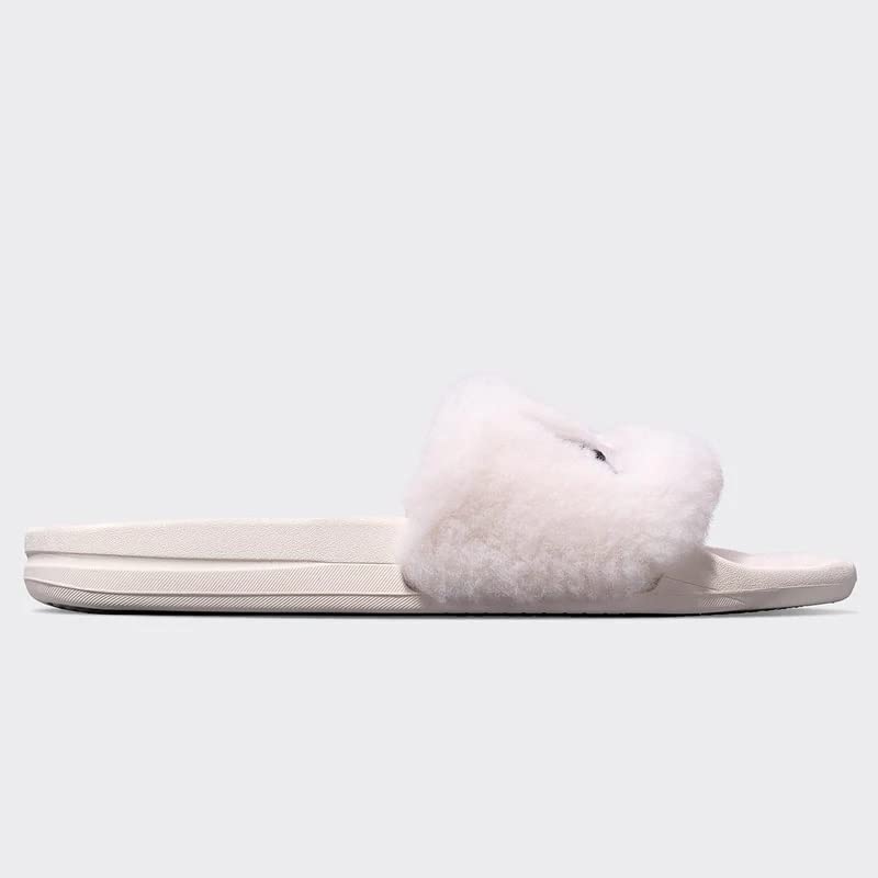 APL: Athletic Propulsion Labs Women's Shearling Slide, Sea Salt/Black, 8