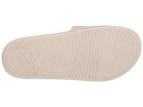 Athletic Propulsion Labs (APL) Women's Big Logo Techloom Slide Slipper, Parchment, 5