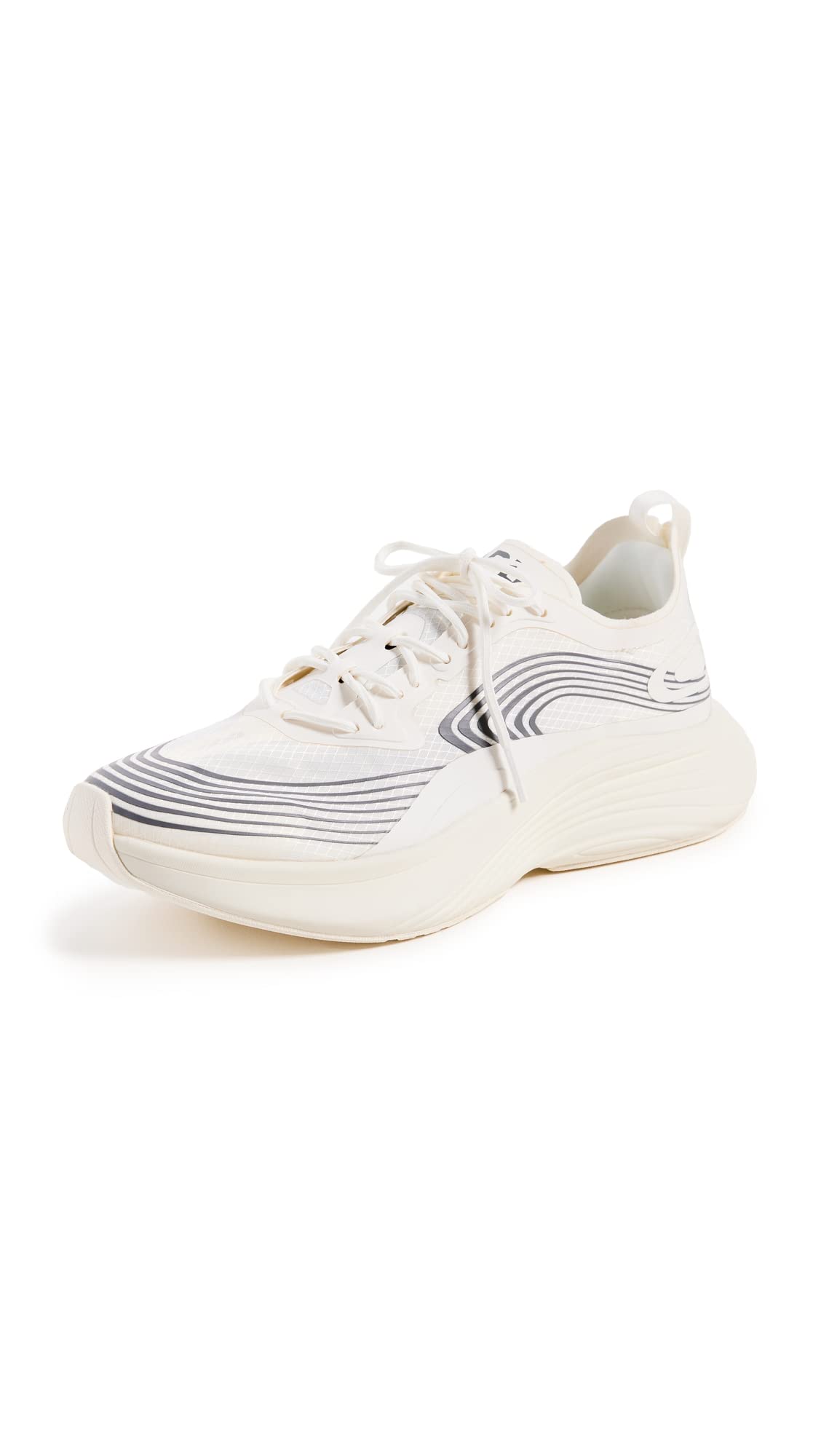 APL: Athletic Propulsion Labs Women's Streamline Sneakers, Ivory/Smoke, Off White, Stripe, 7 Medium US