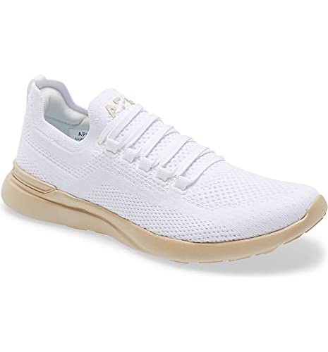 APL: Athletic Propulsion Labs Women's Techloom Breeze Shoes, White/Champagne, 8.5