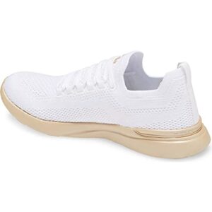 APL: Athletic Propulsion Labs Women's Techloom Breeze Shoes, White/Champagne, 8.5