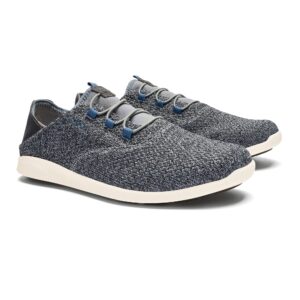 OLUKAI Alapa Li Men's Athletic Sneakers, Breathable Mesh & Moisture-Wicking Design, No Tie Laces, Lightweight & Supportive, Charcoal/Charcoal, 7