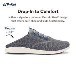 OLUKAI Alapa Li Men's Athletic Sneakers, Breathable Mesh & Moisture-Wicking Design, No Tie Laces, Lightweight & Supportive, Charcoal/Charcoal, 7