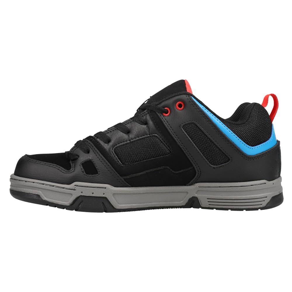 DVS Men's Gambol Skate Shoe, Black Fiery Red Blue, 9