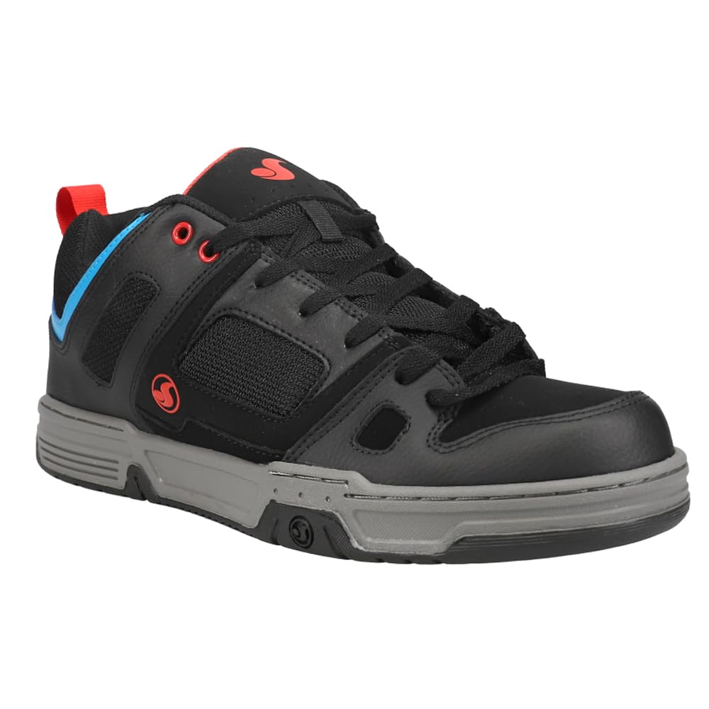 DVS Men's Gambol Skate Shoe, Black Fiery Red Blue, 9