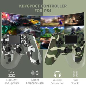 KDYGPDCT 2 Pack Wireless Controller for PS4/Pro/PS3,Wireless Remote Gamepad with 1000mAh Battery | Double Shock | Audio | 6-Axis Motion Sensor | Share Button (Green + Gray)