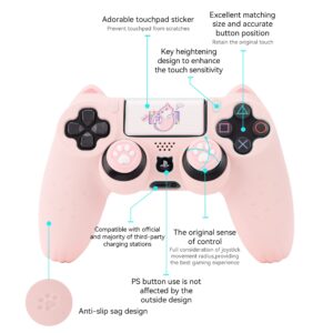 GeekShare Cat Paw PS4 Controller Skin Anti-Slip Silicone Skin Protective Cover Case for Playstation 4 DualSense Wireless Controller - Pink