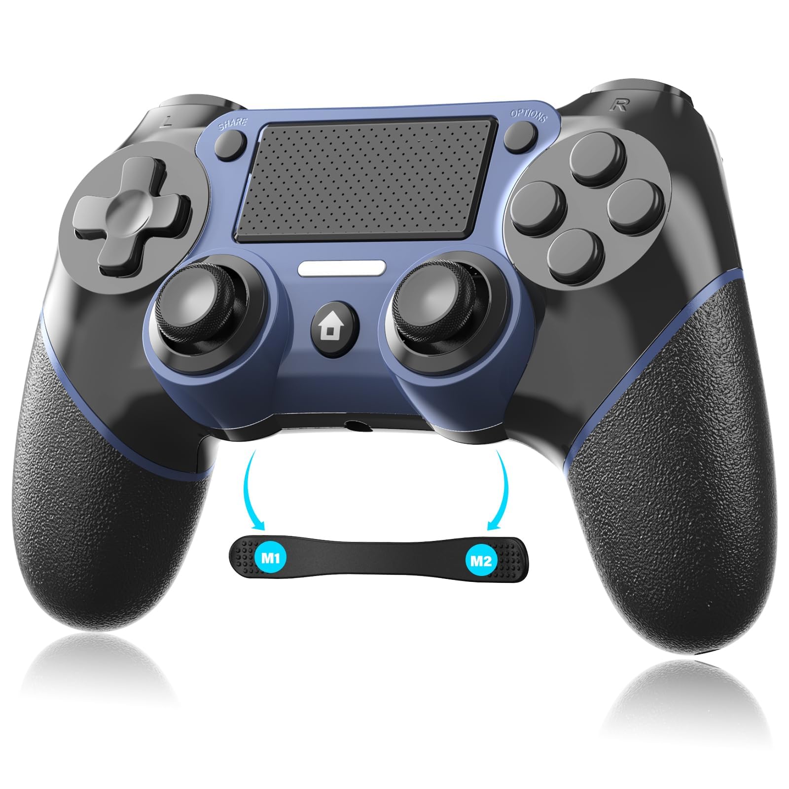 Niacop P4 Controller, play-station 4 controller with Macro Programming Function, Dual Vibration, Turbo 3-level adjustable, 3.5MM headphone jack etc., [2023 Latest Upgrade]