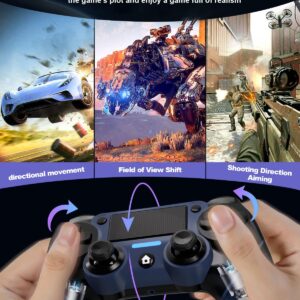 Niacop P4 Controller, play-station 4 controller with Macro Programming Function, Dual Vibration, Turbo 3-level adjustable, 3.5MM headphone jack etc., [2023 Latest Upgrade]