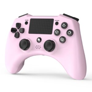 dyonder wireless controller compatible with ps4/slim/pro/pc with 6-axis motion sensor, ps4 controller for kids and adults(pink)