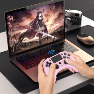 DYONDER Wireless Controller Compatible with PS4/Slim/Pro/PC with 6-Axis Motion Sensor, PS4 Controller for Kids and Adults(PINK)