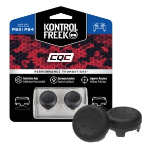 KontrolFreek CQC for Playstation 4 (PS4) and Playstation 5 (PS5) Controller | Performance Thumbsticks | 2 Mid-Rise Concave | Black