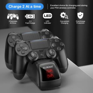 PS4 Controller Charger Station,Glowant Fast PS4 Dual PS4 Controller Charger Station with LED Indicator