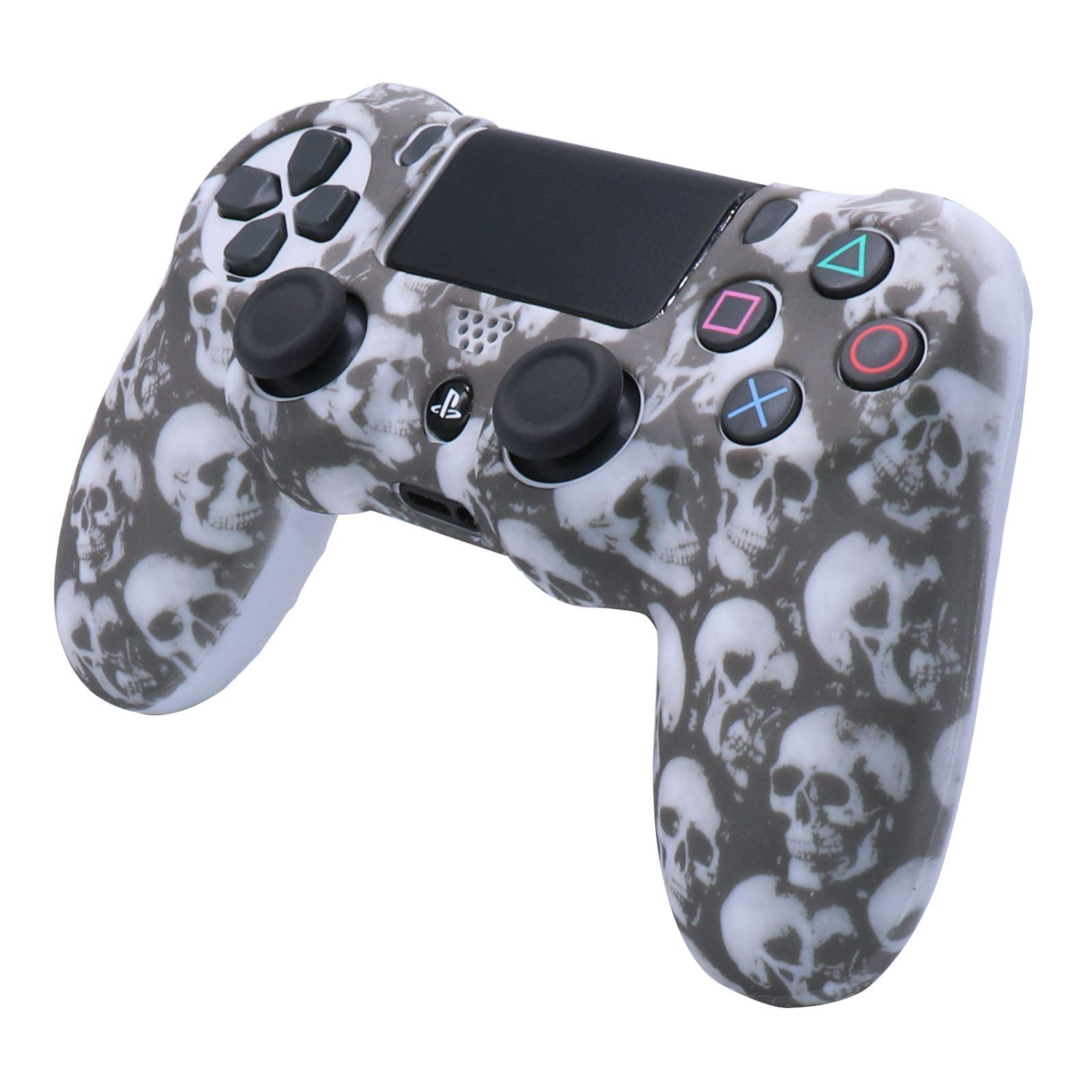 RALAN Controller Silicone Cover for PS4, Skull Silicone Gel Controller Skins Protector Compatible for PS4 Controller (Skull Thumb Grip x 8).