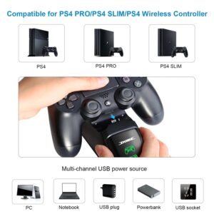 Controller Charger forPS4, Dual USB Controller Charging Station for Pstation 4/PS4/ Slim/ PS4 Pro Charging Dock Stand Station