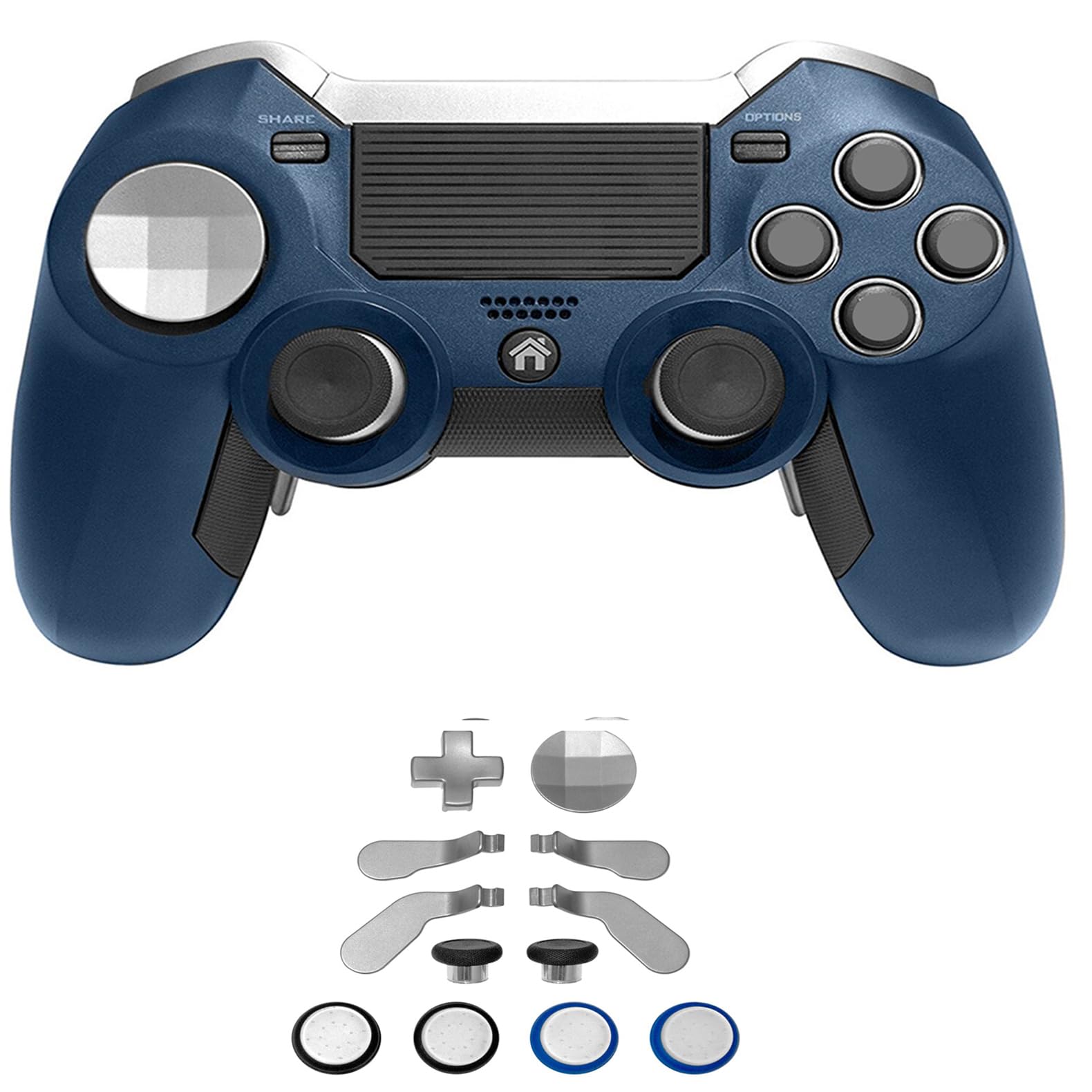 Eagolloar Modded Controller for PS4,Wireless Rapid Fire Scuf PS4 Elite Gaming Controller with Trigger Stops and Back Paddles for Remapping Buttons