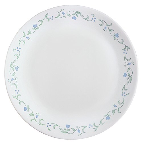 Corelle Vitrelle Glass 12-Piece Country Cottage Chip and Break Resistant Dinner Set, Green/Blue - 3029B